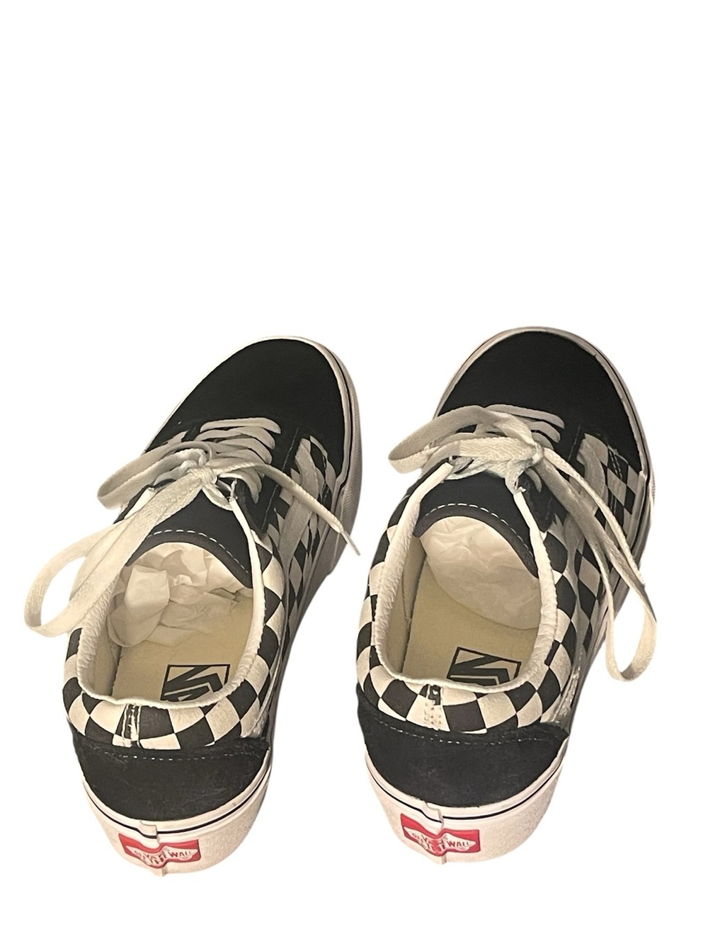 Vans authentic checkered black & white suede & canvas skate shoes M-6 W-7.5 - Picture 9 of 11